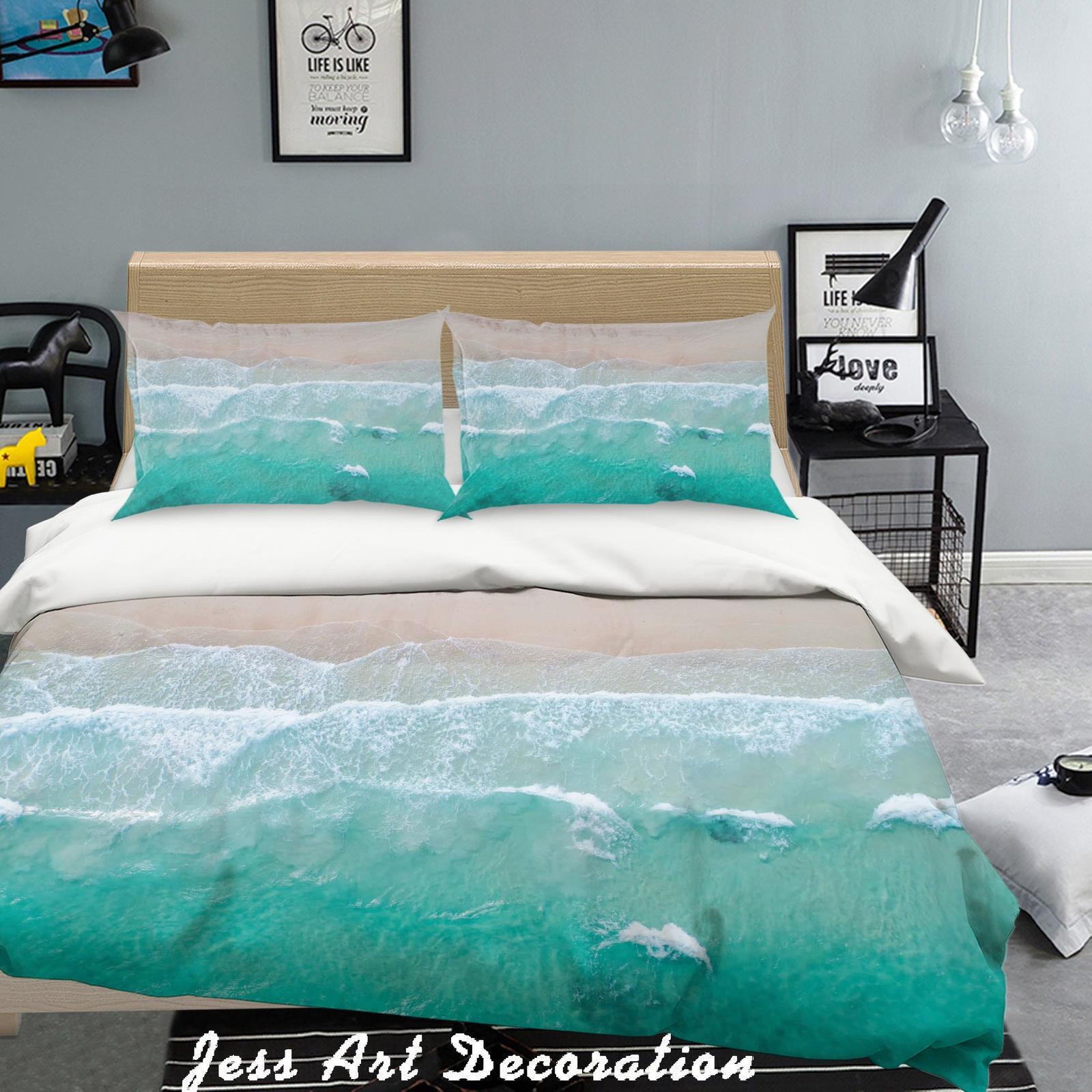 3D Blue Sea Beach Quilt Cover Set Bedding Set Pillowcases 163 ...