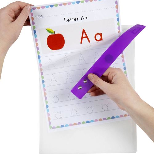 10PK Quartet Flex A4 Dry-Erase Writing Sleeves Pocket w/ Markers ...