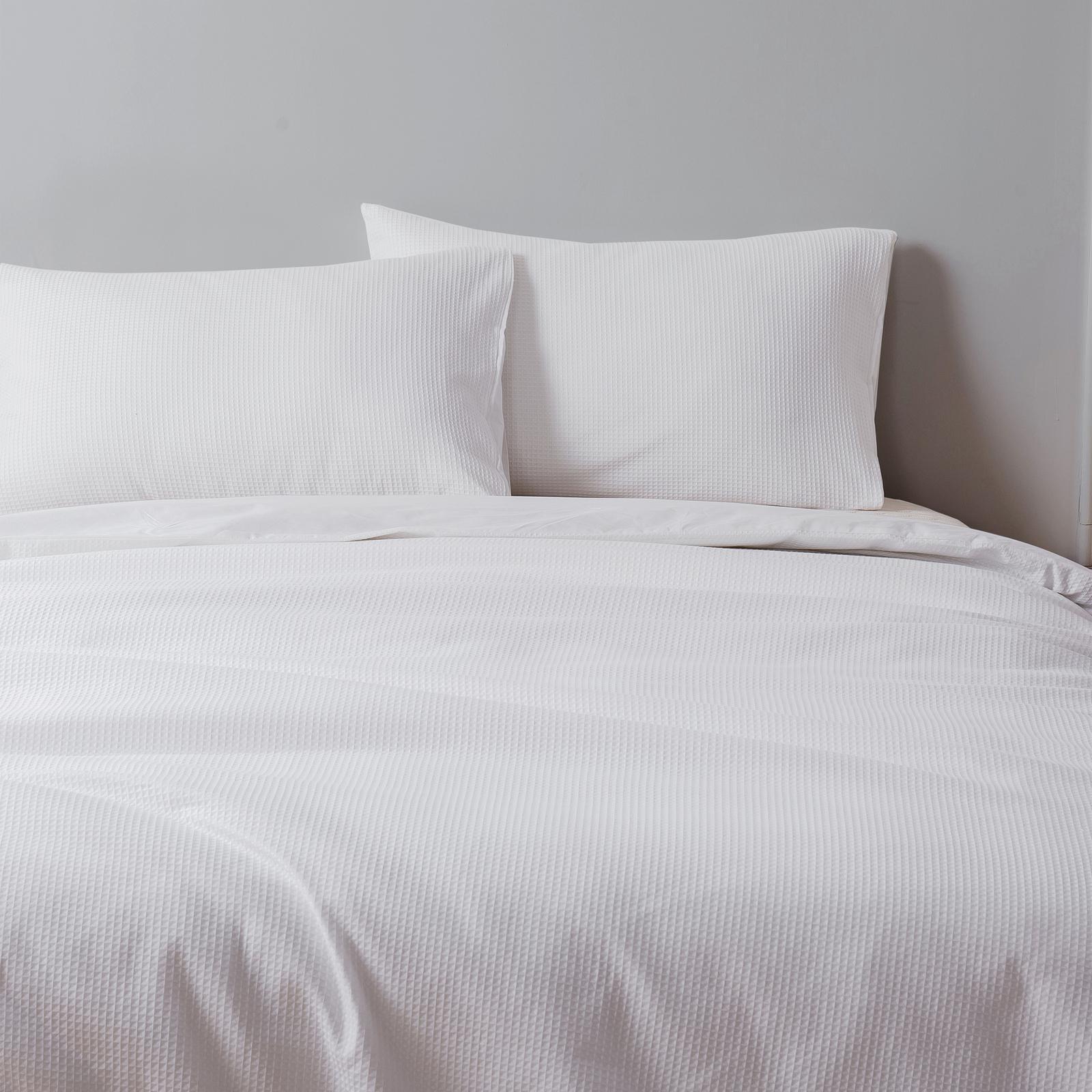 Dreamaker Justine Cotton Waffle Quilt Cover Set White King Bunnings