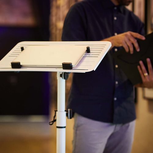 Gravity Ltst02w Lecturn 120cm Stand W/ Steel Base For Laptop - White ...