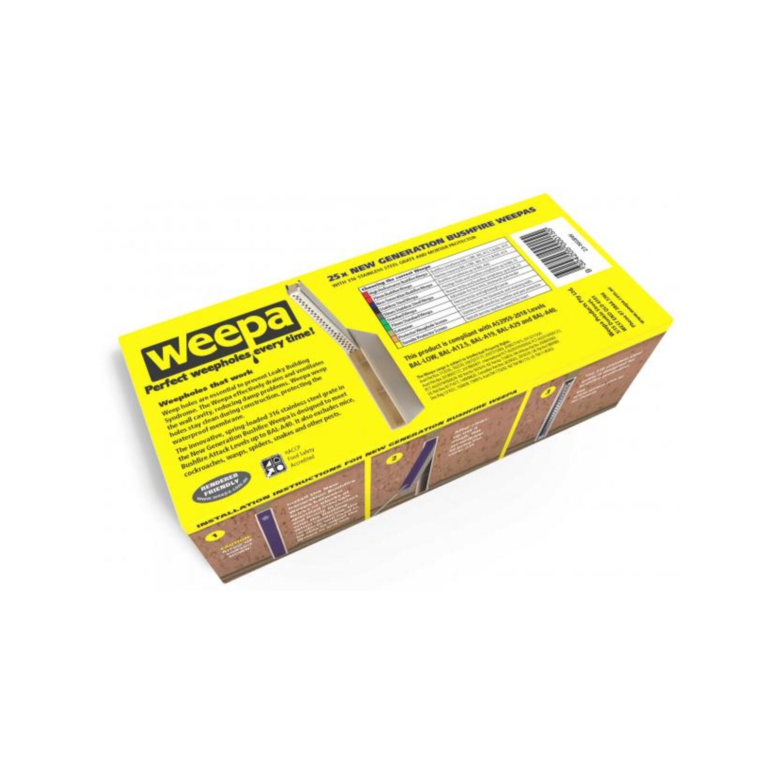 Weepa New Generation Bushfire Weep Hole Vent - 25 Pack - Bunnings Australia