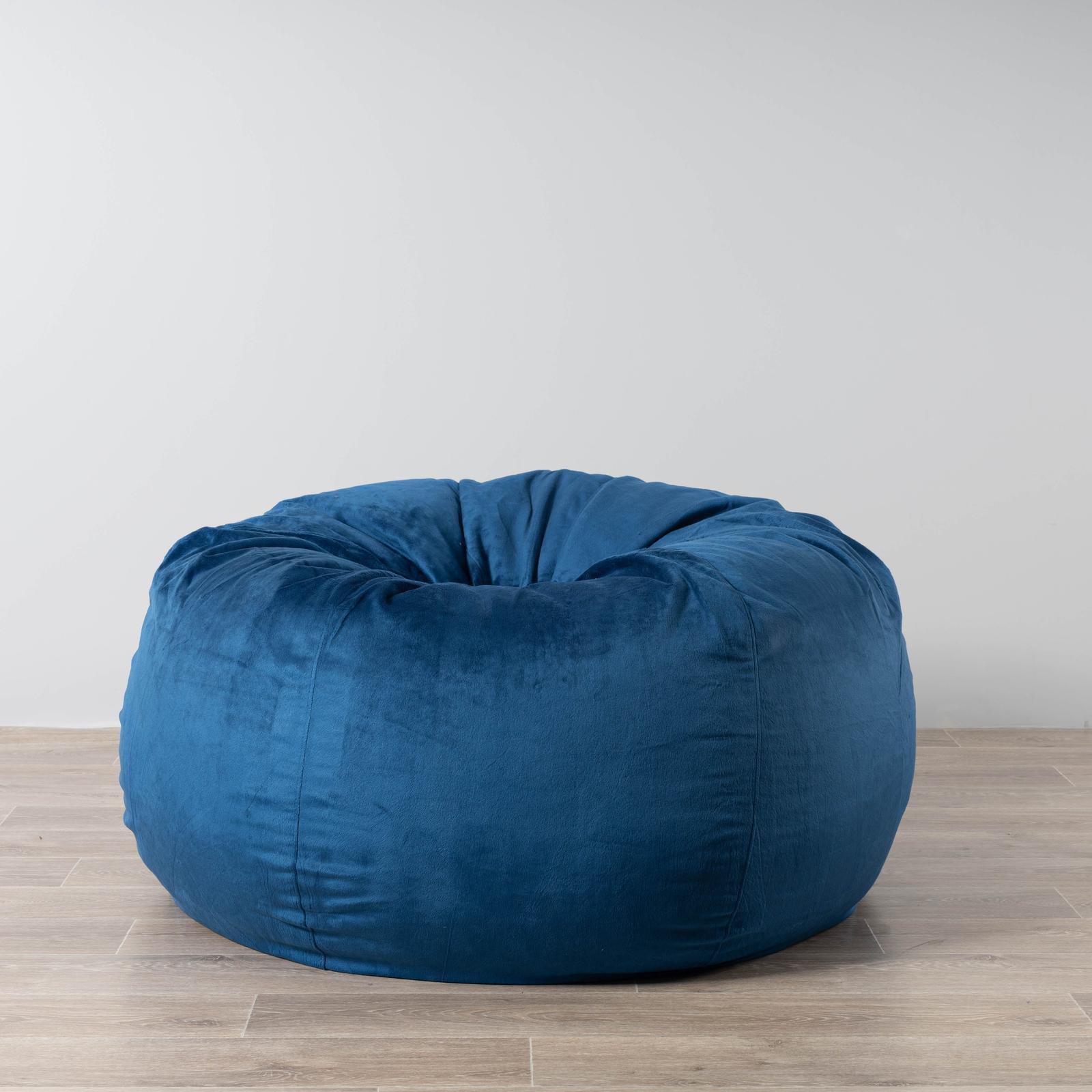 Pierre Fur Bean Bag - Ocean Blue - Bunnings Australia