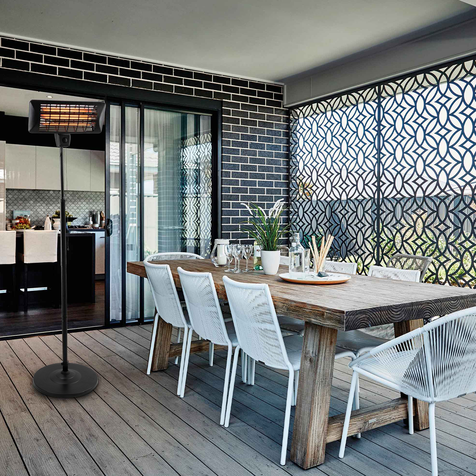 Jumbuck 2000W Black Matte Radiant Patio Heater - Bunnings Australia