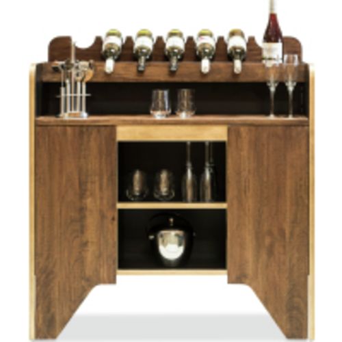 Lirash Wooden Bar Cabinet Wine Rack with Bottle Holders - Bunnings ...
