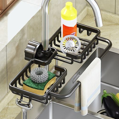 Soga Black Kitchen Sink Organiser - Bunnings Australia