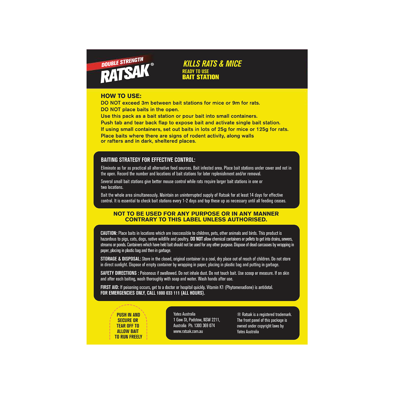 Ratsak 1kg Double Strength Bait Station - Bunnings Australia