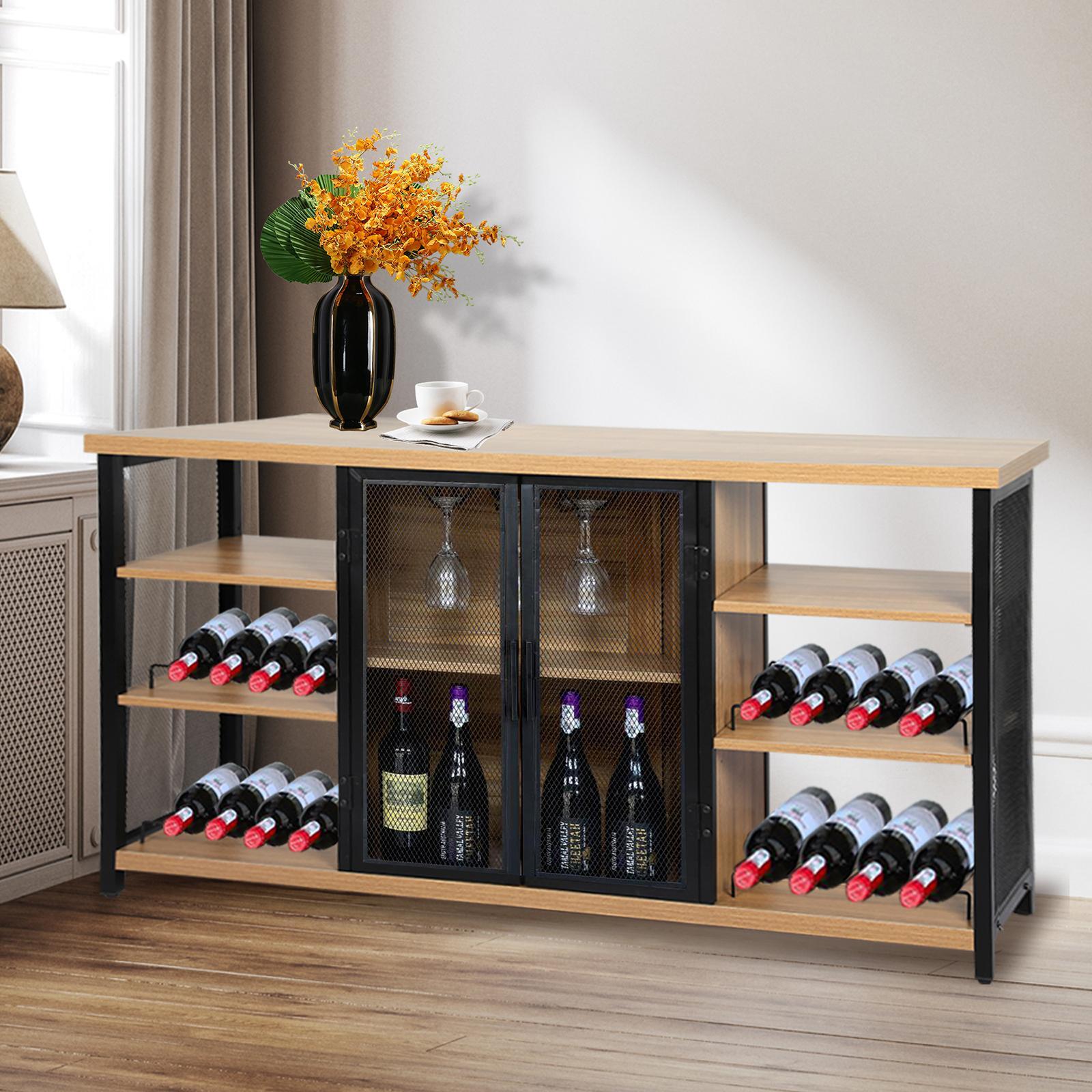 Levede Industrial Bar Adjustable Cabinet Wine Rack 140cm - Bunnings ...
