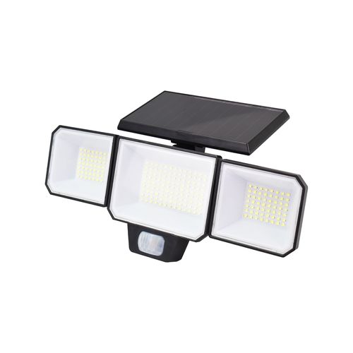 Luxzone 1200 Lumens 3 Head Adjustable Solar Motion Sensor LED Security ...