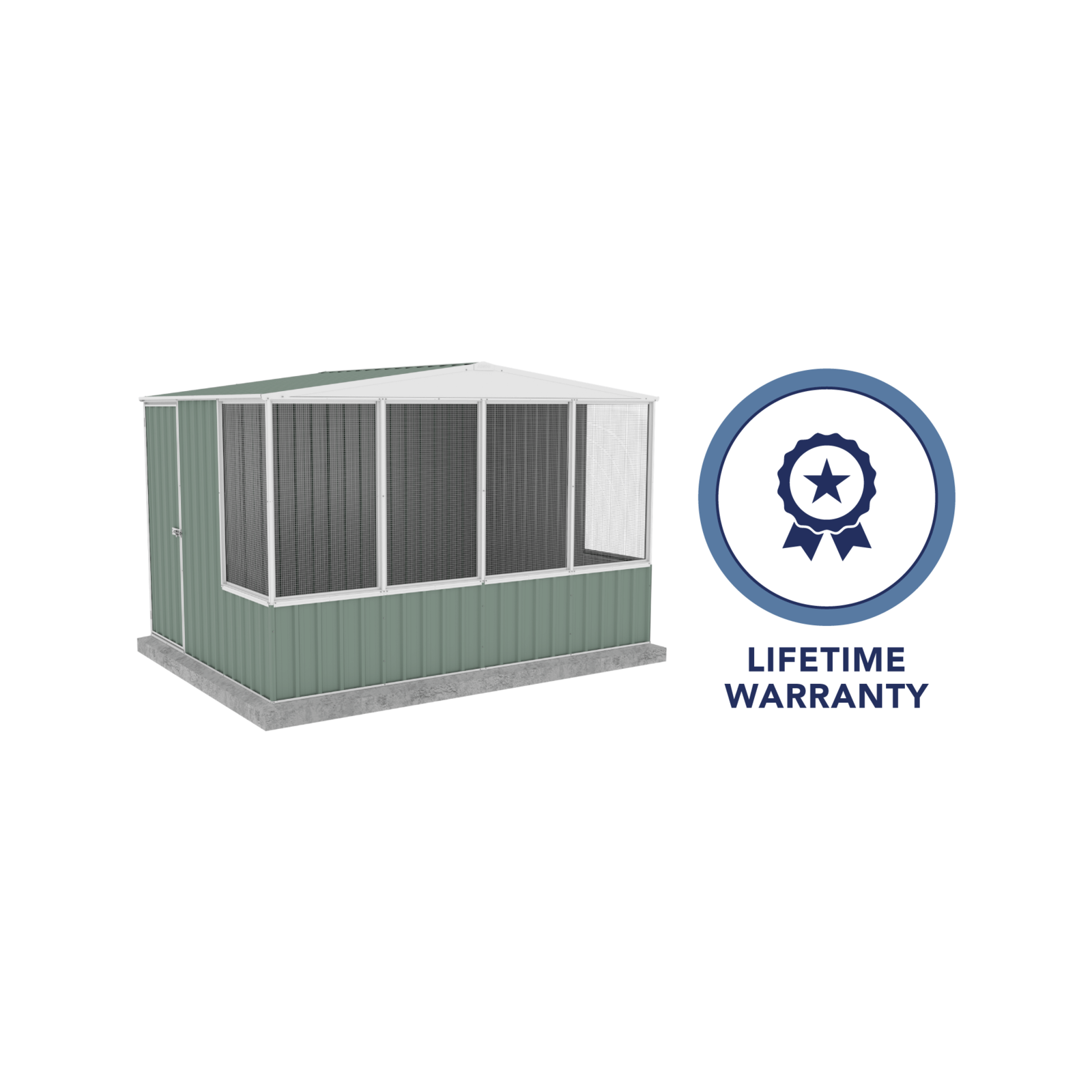 Absco Sheds 3.0 x 2.22 x 2.06m Pale Eucalypt Full Door Chicken Coop