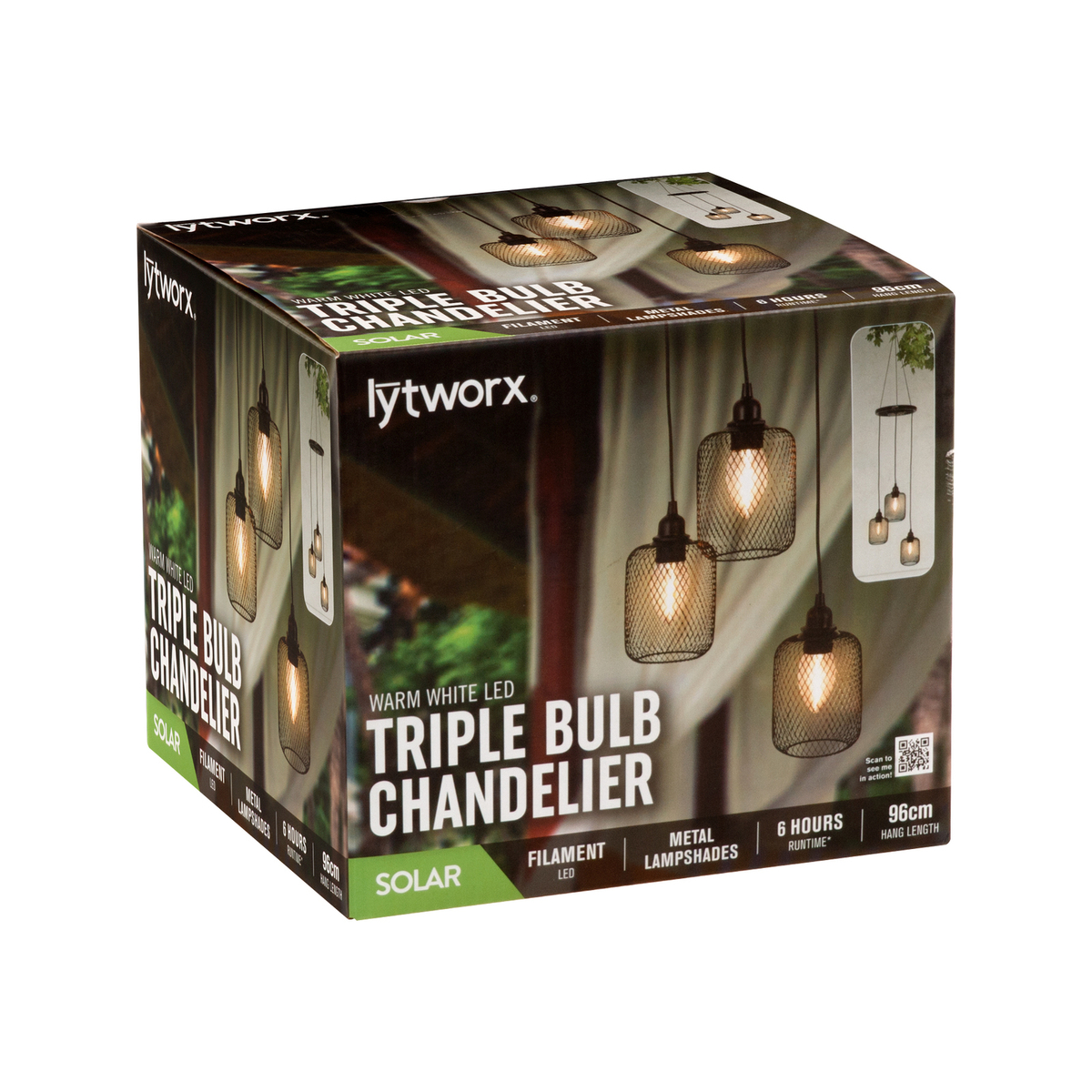 Lytworx Solar Warm White Triple Bulb Chandelier Lights - Bunnings Australia