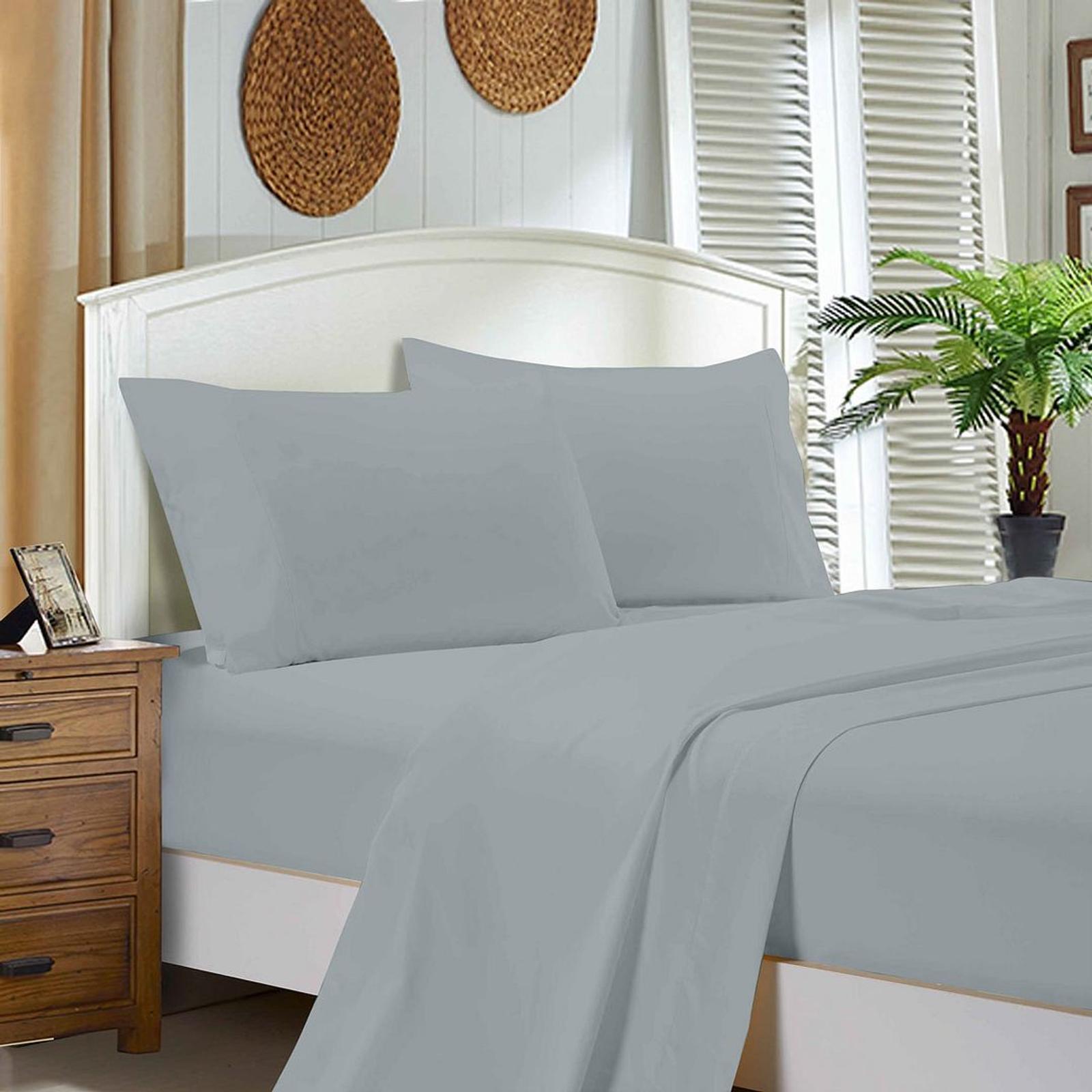 1000TC King Size Bed Soft Flat & Fitted Sheet Set Aqua