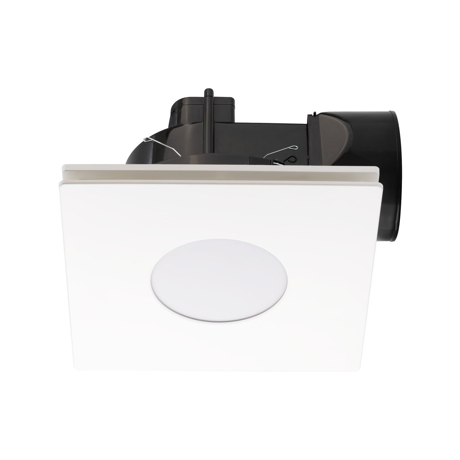 Mercator 290mm White Plug-In Square Exhaust Fan with Tri-Colour LED Light -  Bunnings Australia