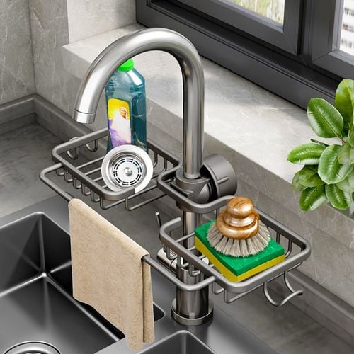 Soga Dark Grey Kitchen Sink Organiser - Bunnings Australia