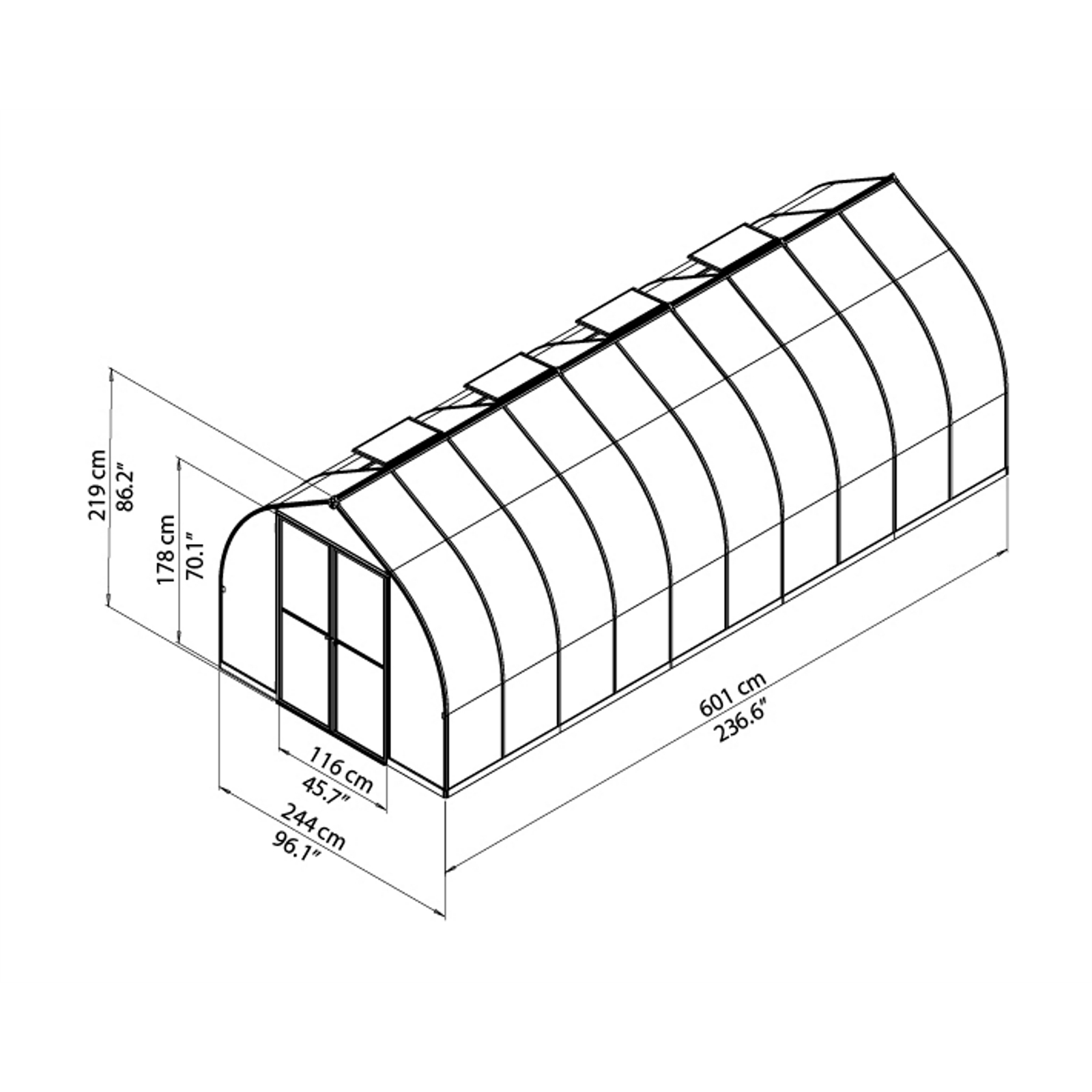 MAZE 8 x 20’ BELLA Greenhouse Bunnings Australia