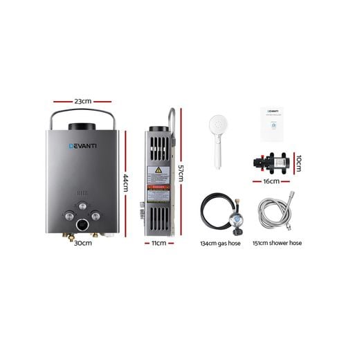 DEVANTi Outdoor Gas Hot Water Heater w/ Pump Grey - Bunnings Australia