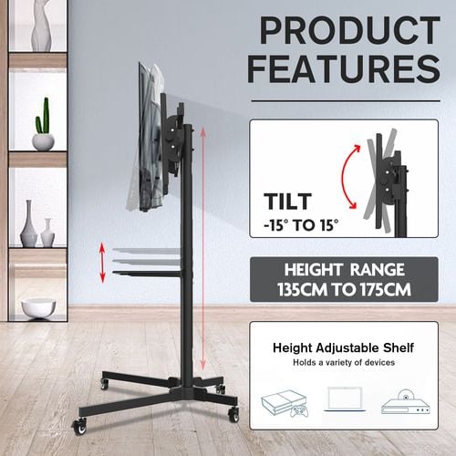 Mobile TV Stand Height Adjustable 32 -86