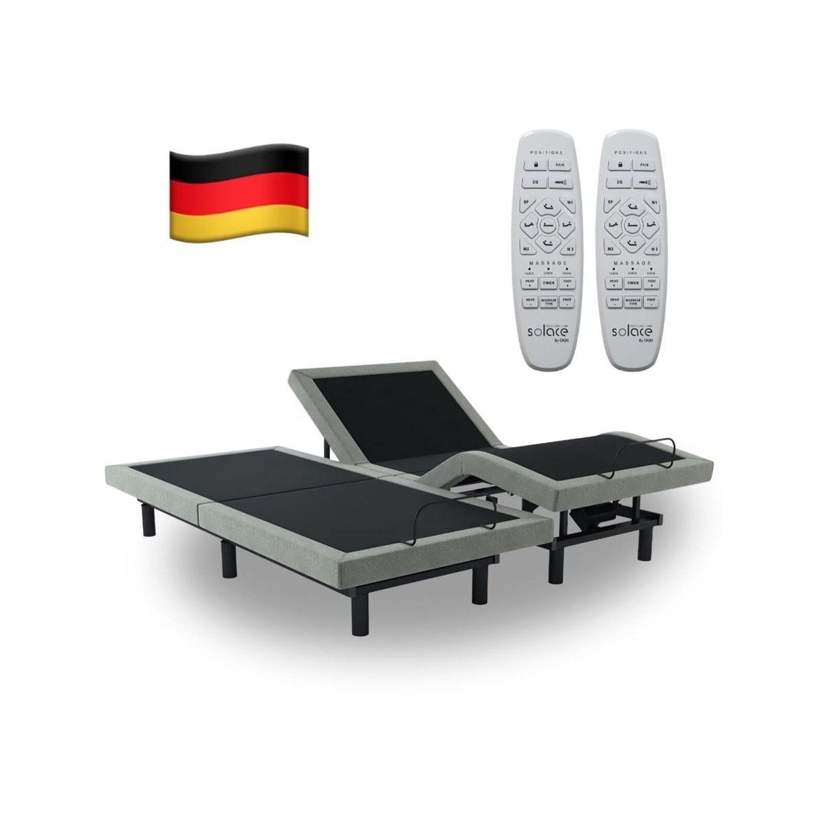 Solace Sleep Electric Adjustable Bed Base With Massage u0026 Zero Gravity - Super  King - Bunnings Australia