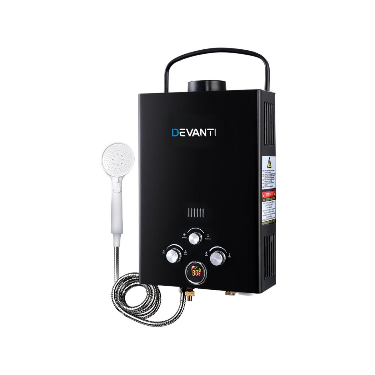 DEVANTi Outdoor Gas Hot Water Heater w/ Pump Black - Bunnings Australia