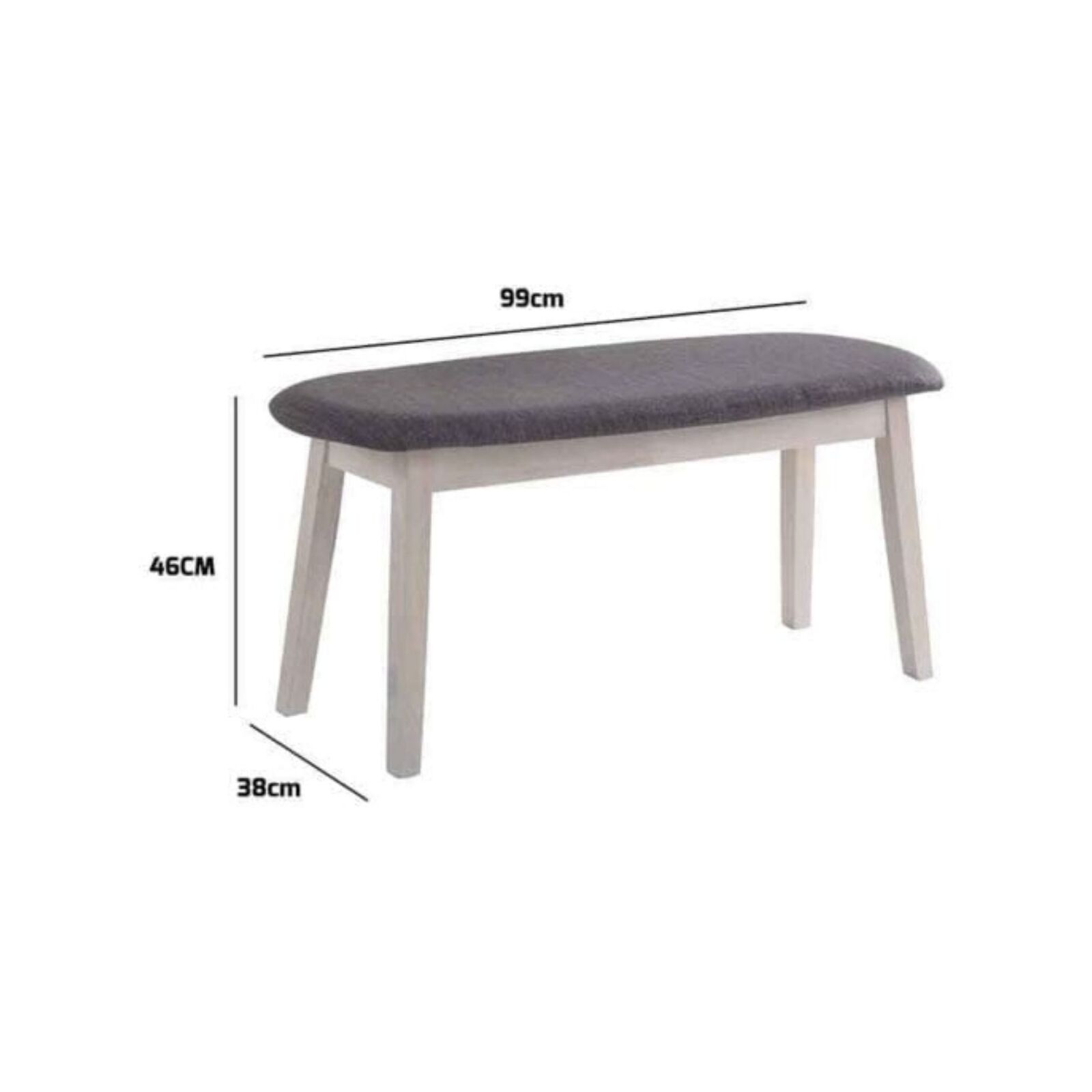 White Washed Natural Solid Rubberwood Dining Bench - Bunnings Australia