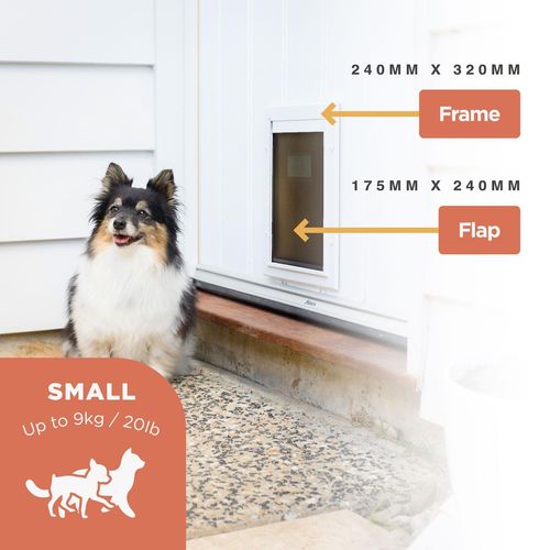 Hakuna Pets Small White Deluxe Aluminium Pet Door - Bunnings Australia