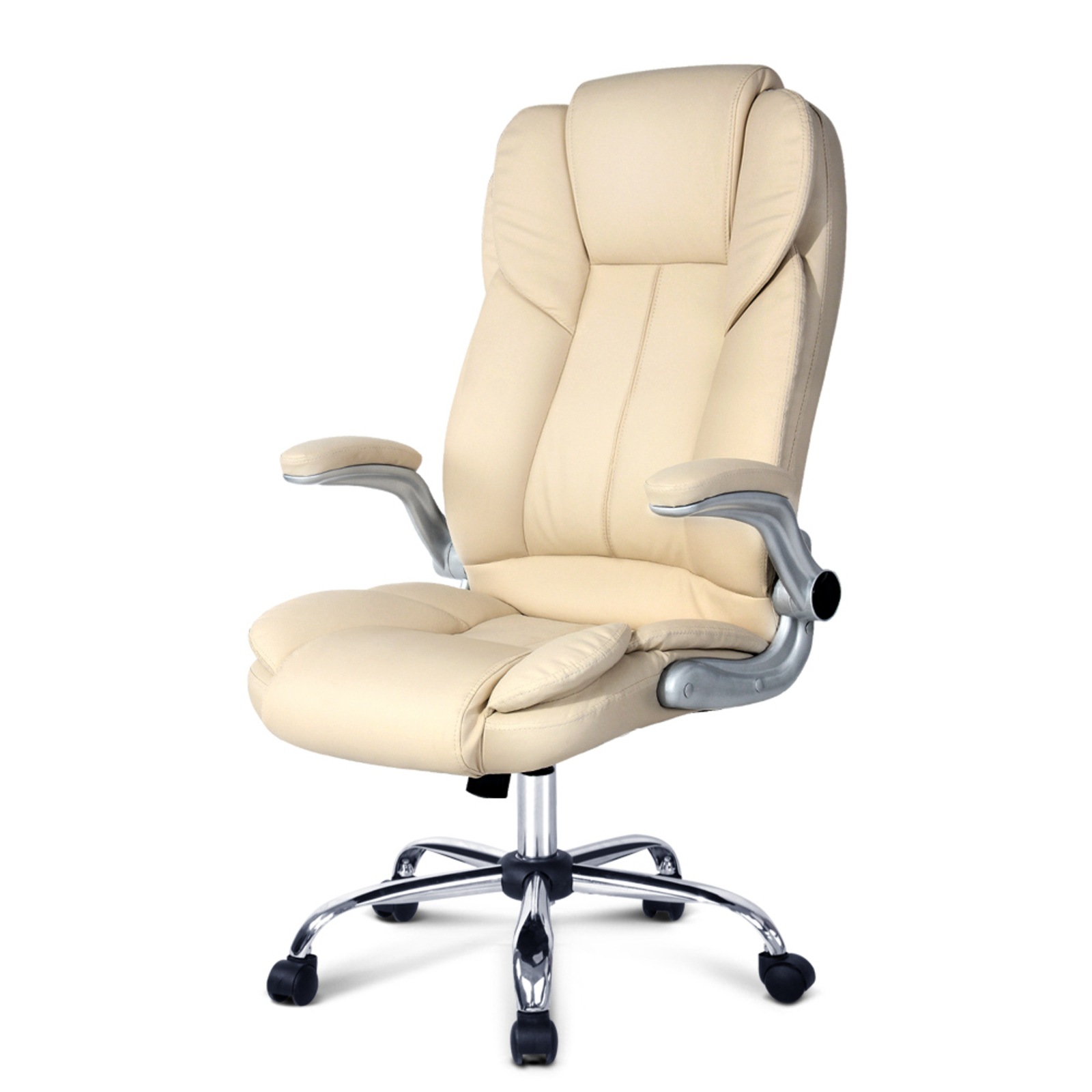 Artiss Executive Office Chair Leather Beige Bunnings Australia