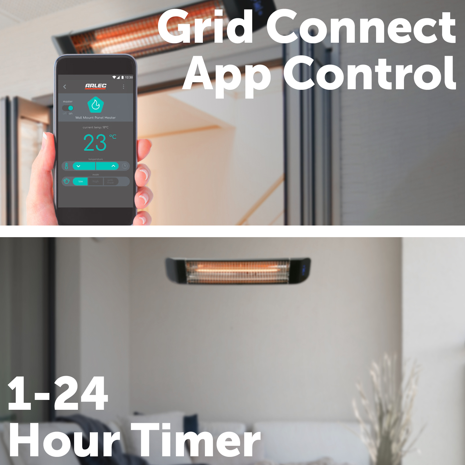 Arlec 2400W Smart Grid Connect Instant Infrared Heater - Bunnings Australia