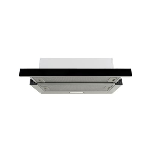 Esatto 60cm Black Glass Ducted Slide Out Rangehood Bunnings Australia