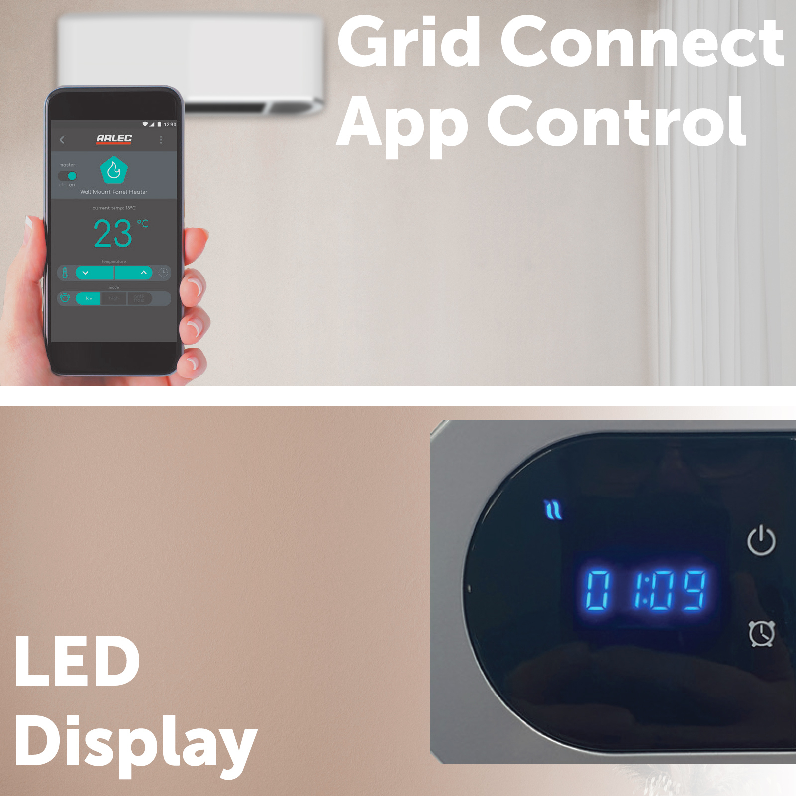 Arlec 2000W Grid Connect Ceramic Wall Heater - Bunnings Australia