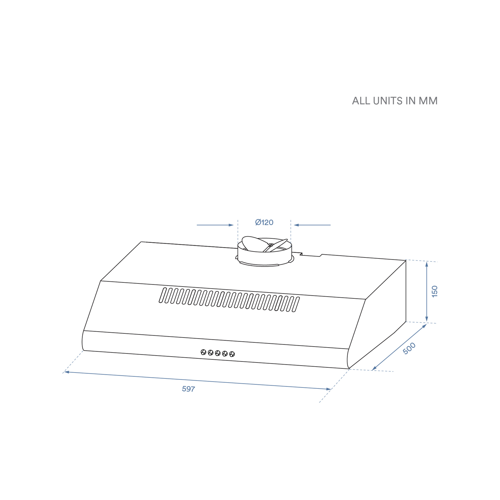 Esatto 60cm White Fixed Rangehood - Bunnings Australia