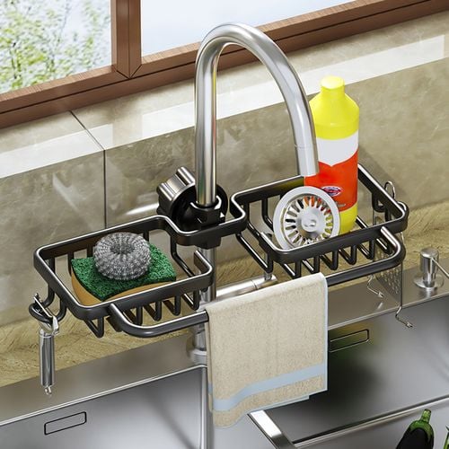 Soga Black Kitchen Sink Organiser - Bunnings Australia