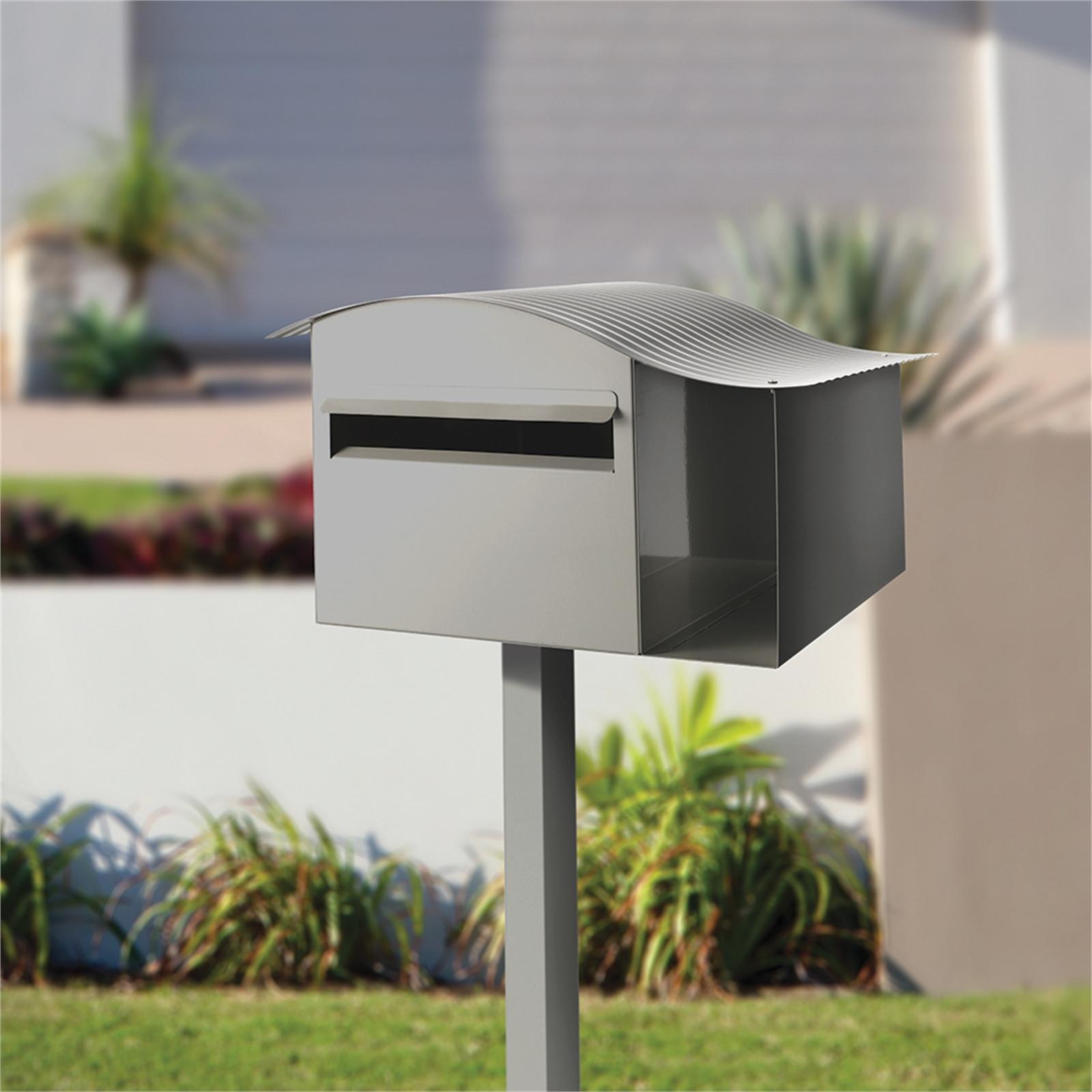 Sandleford Woodland Grey Silver Epic Post Mount Letterbox - Bunnings ...