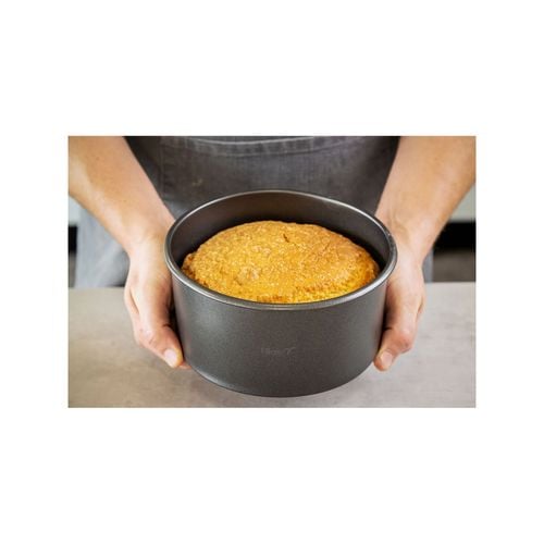 Heavy Base 21cm Loose Base Square Deep Cake Pan in Carbon