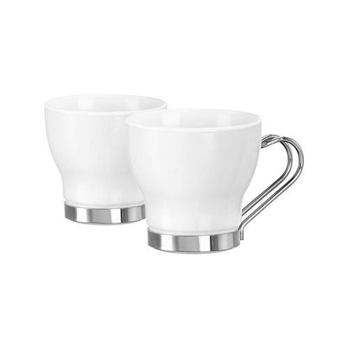 Bormioli Rocco Aromateca Oslo - Tazze da cappuccino in vetro temperato, resistenti al calore, 235 ml, colore: bianco, confezione da 8