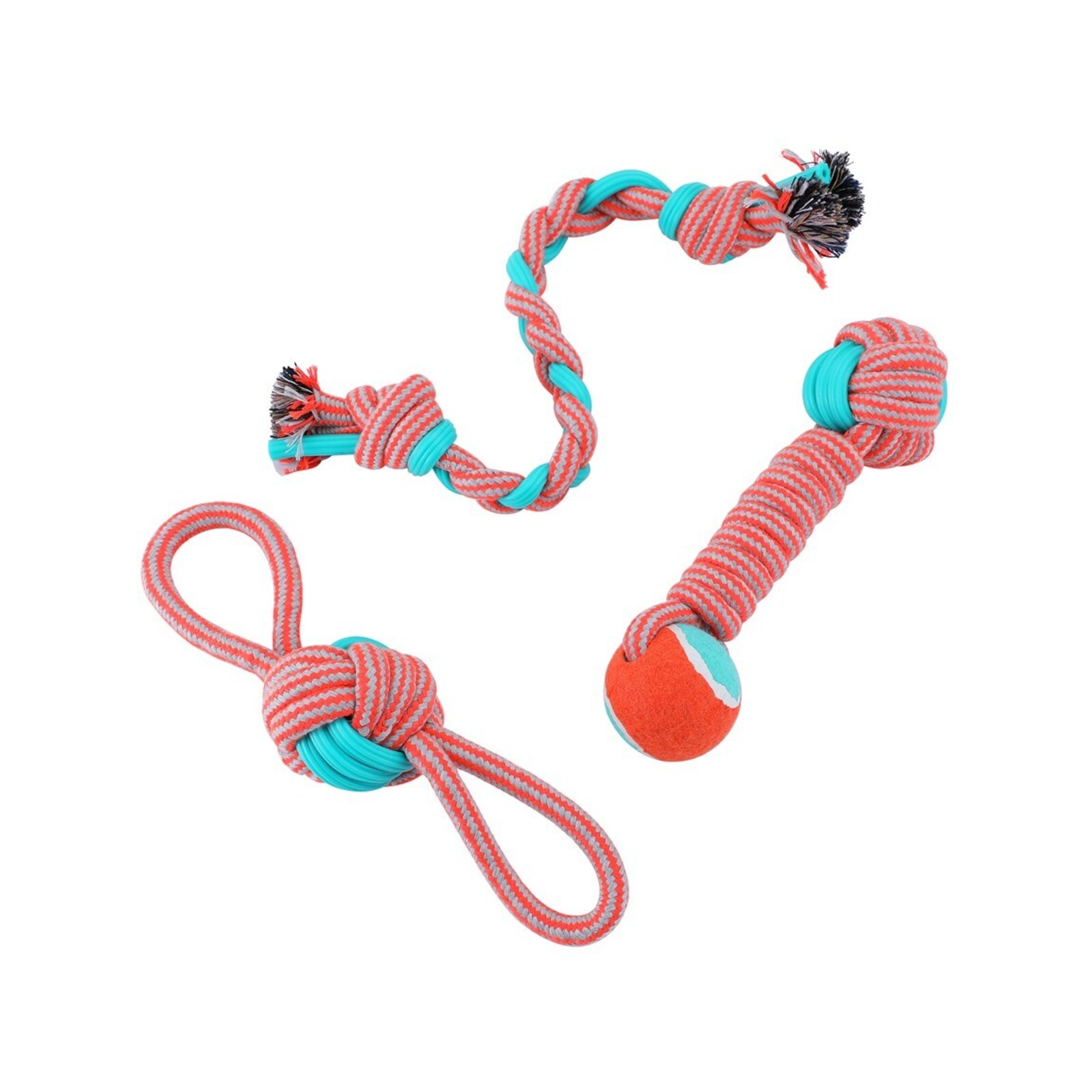 Paws And Claws 50x4x4cm Stretch & Fetch Rubber/Braided Rope Plaited ...