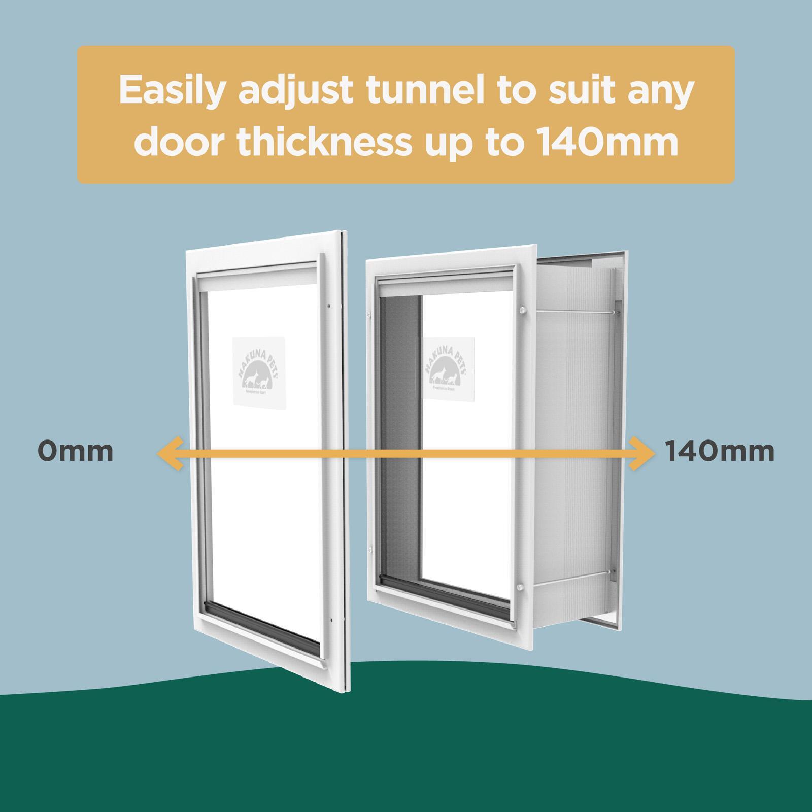 Hakuna Pets Small Deluxe Aluminium Pet Door Extra Wide Tunnel Kit ...