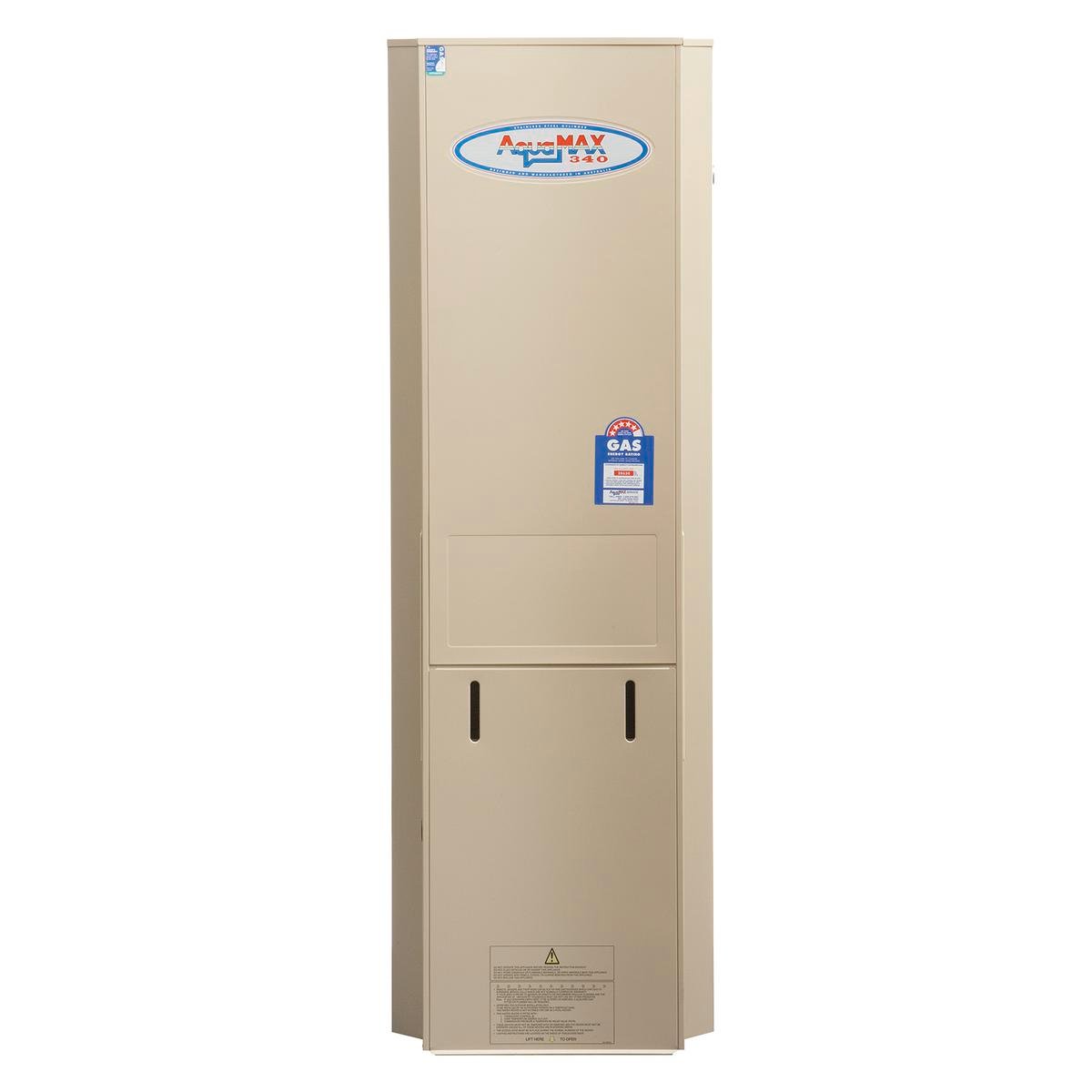 AquaMAX 155L Natural Gas Stainless Steel Water Heater Without Mixing Valve  - Bunnings Australia