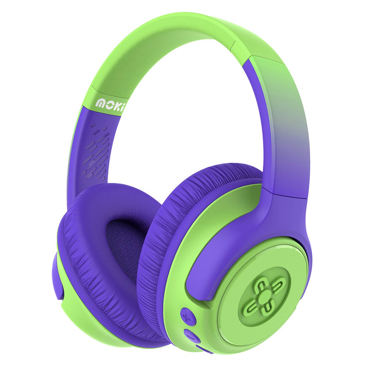 Moki Mixi Type-C Wired Volume Limited Kids Over-Ear Headphones (Green/Blue)