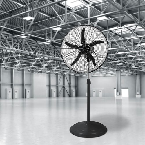 Arlec 70cm Black 5 Blade Industrial Pedestal Fan - Bunnings Australia
