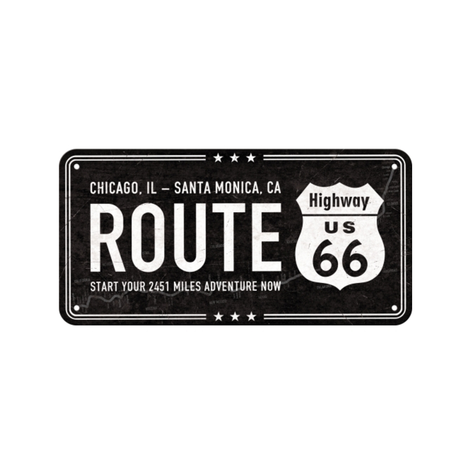 Panneau Décoratif Route 66 "Freedom" - Nostalgic-Art, 30x40cm - Neuf
