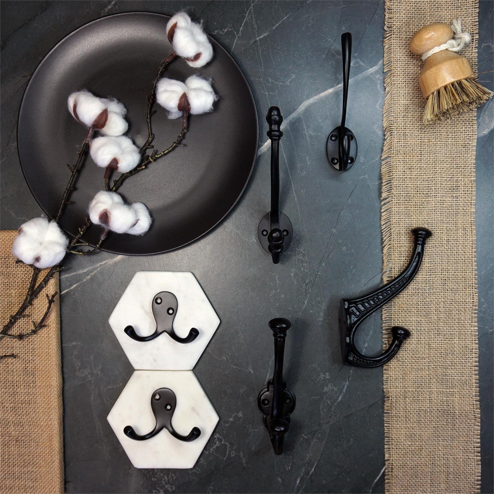 Zenith 30mm Matte Black Double Robe Hook - Bunnings Australia