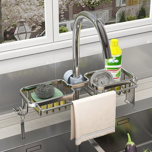 Soga Silver Kitchen Sink Organiser - Bunnings Australia