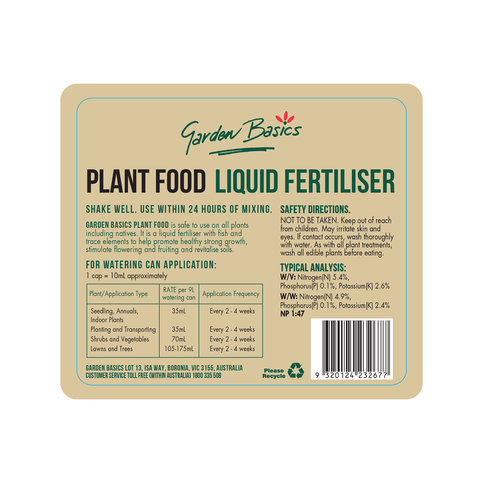 Garden Basics 2L Plant Food Concentrate - Bunnings Australia