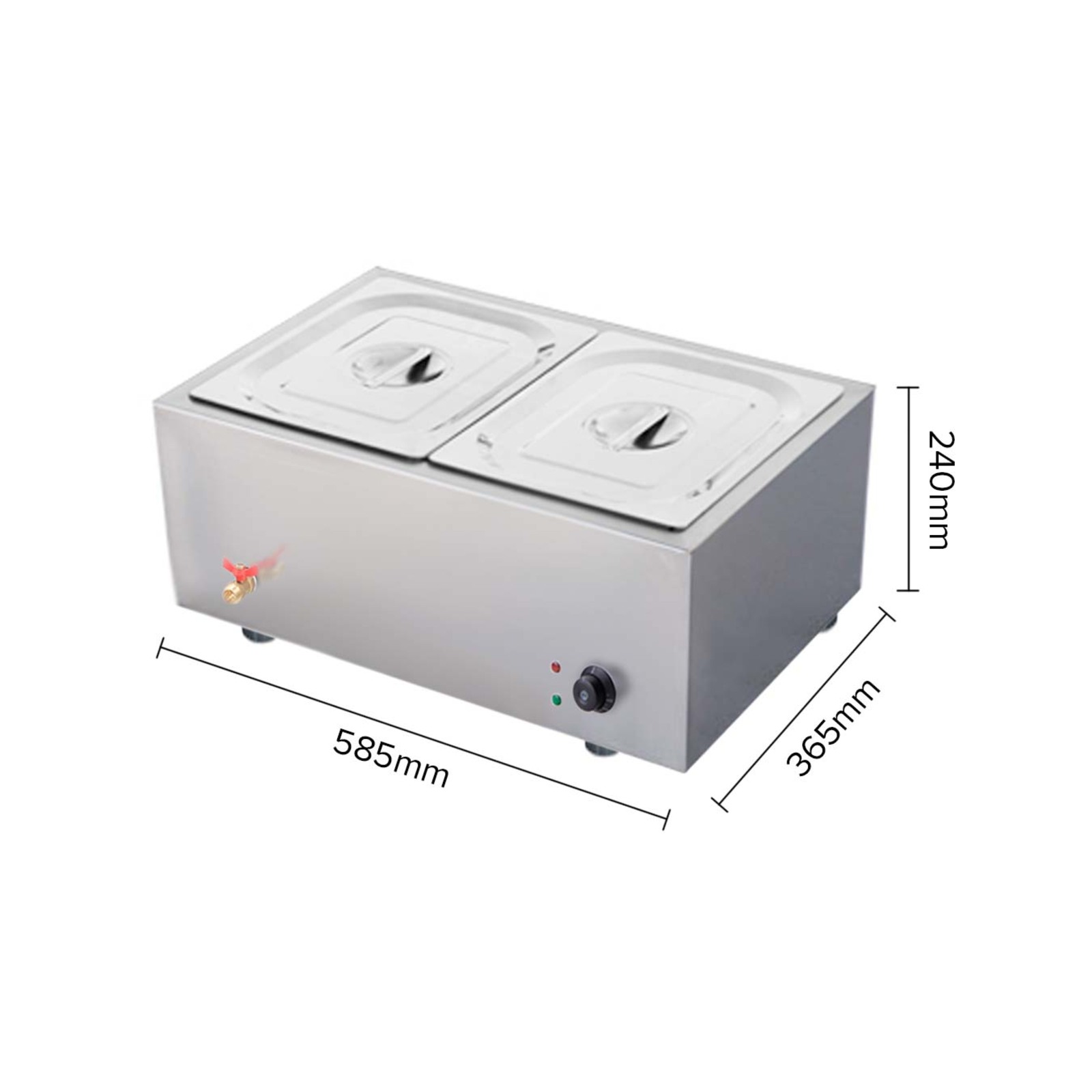 SOGA Stainless Steel 2 X 1/2 GN Pan Electric BainMarie Food Warmer