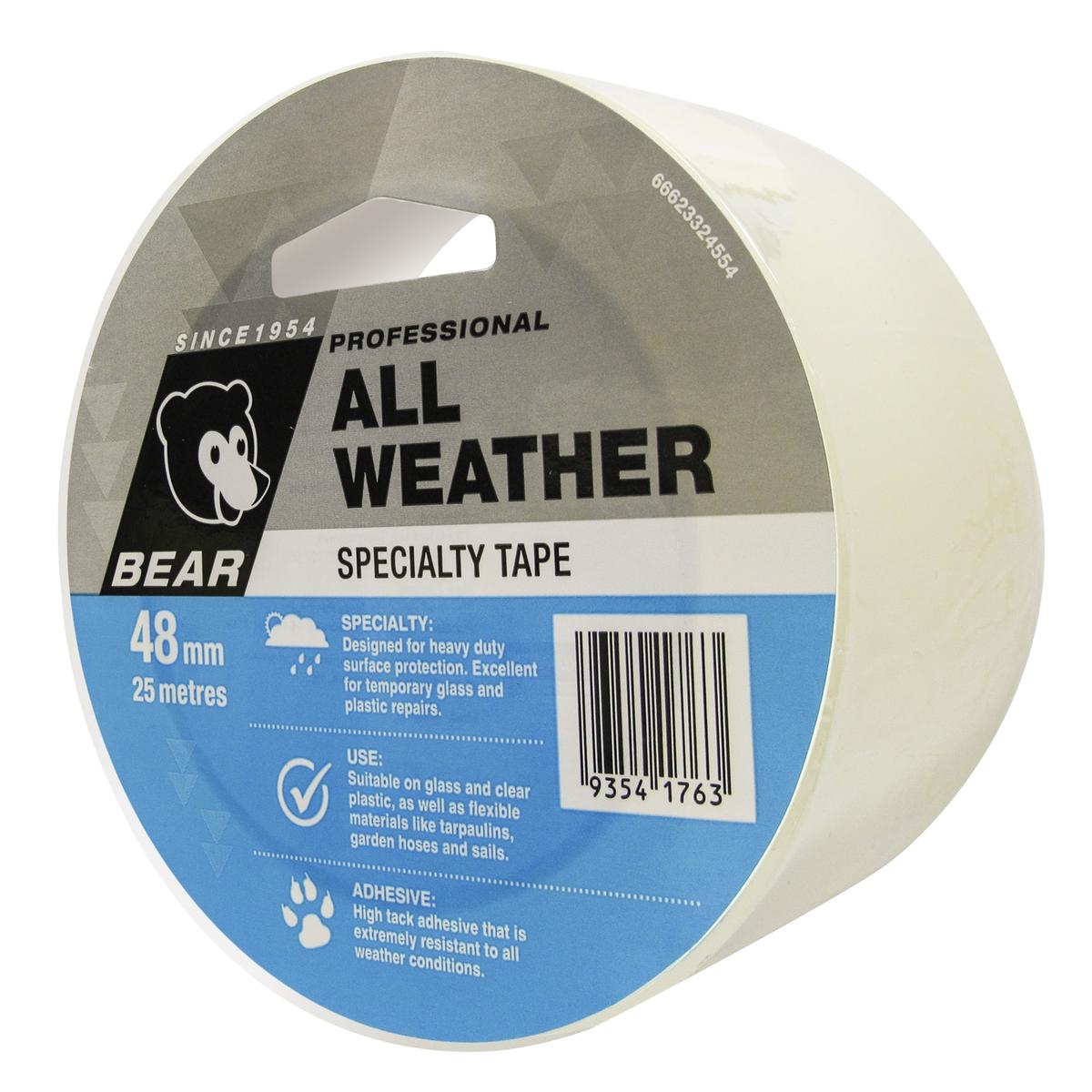 Bear 48mm x 25m Clear All Weather Tape - Bunnings Australia