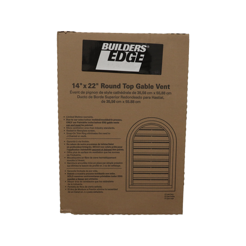 Builders Edge 356 x 559mm Round Top Exterior Wall Vent - Bunnings Australia