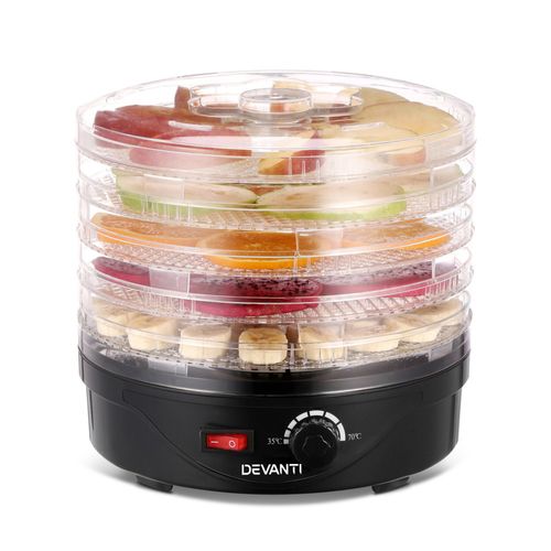 Devanti 5 Trays Food Dehydrator Black - Bunnings Australia