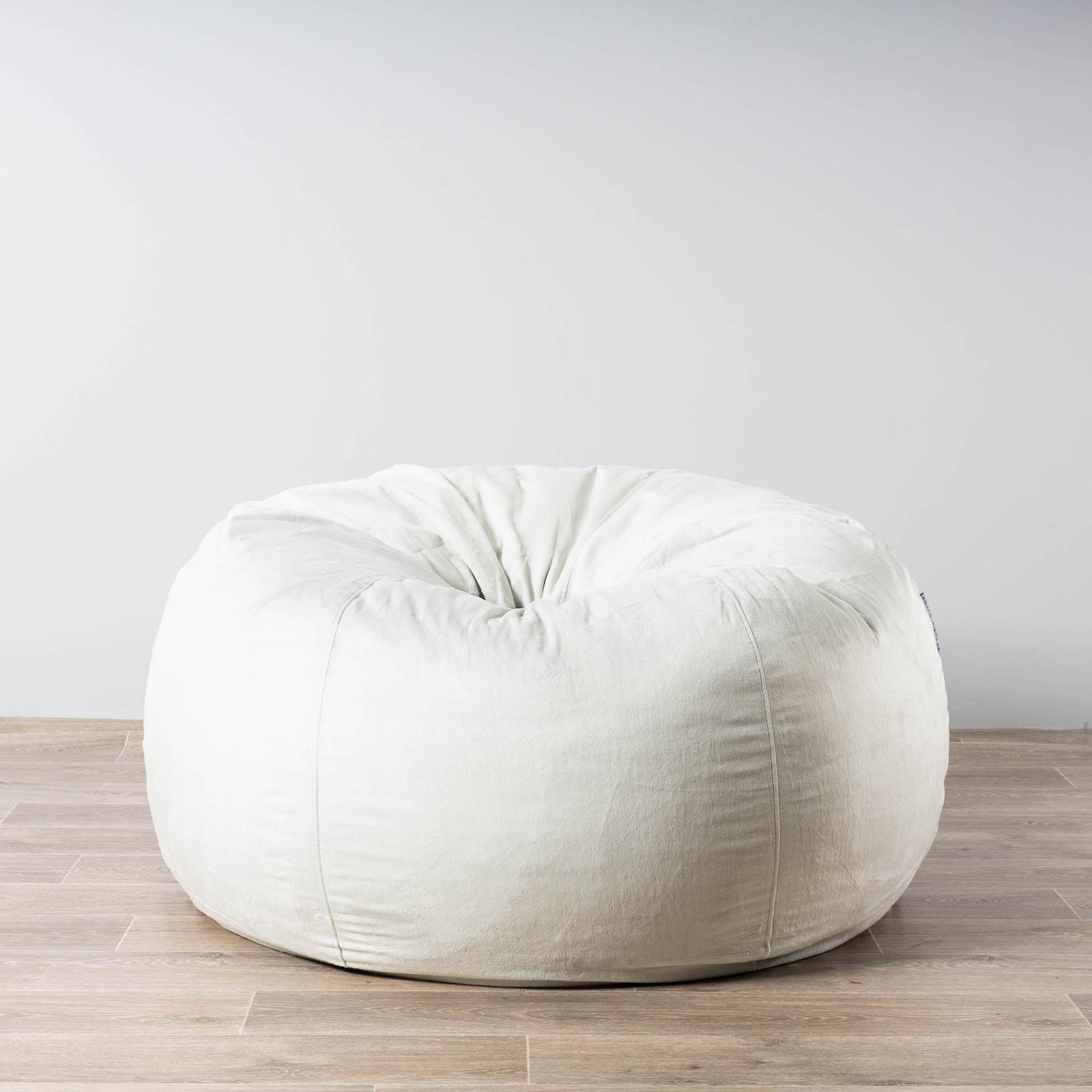 Pierre Fur Bean Bag - Ivory - Bunnings Australia