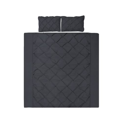Giselle Quilt Cover Diamond Pinch Pleat Super King Black Bunnings