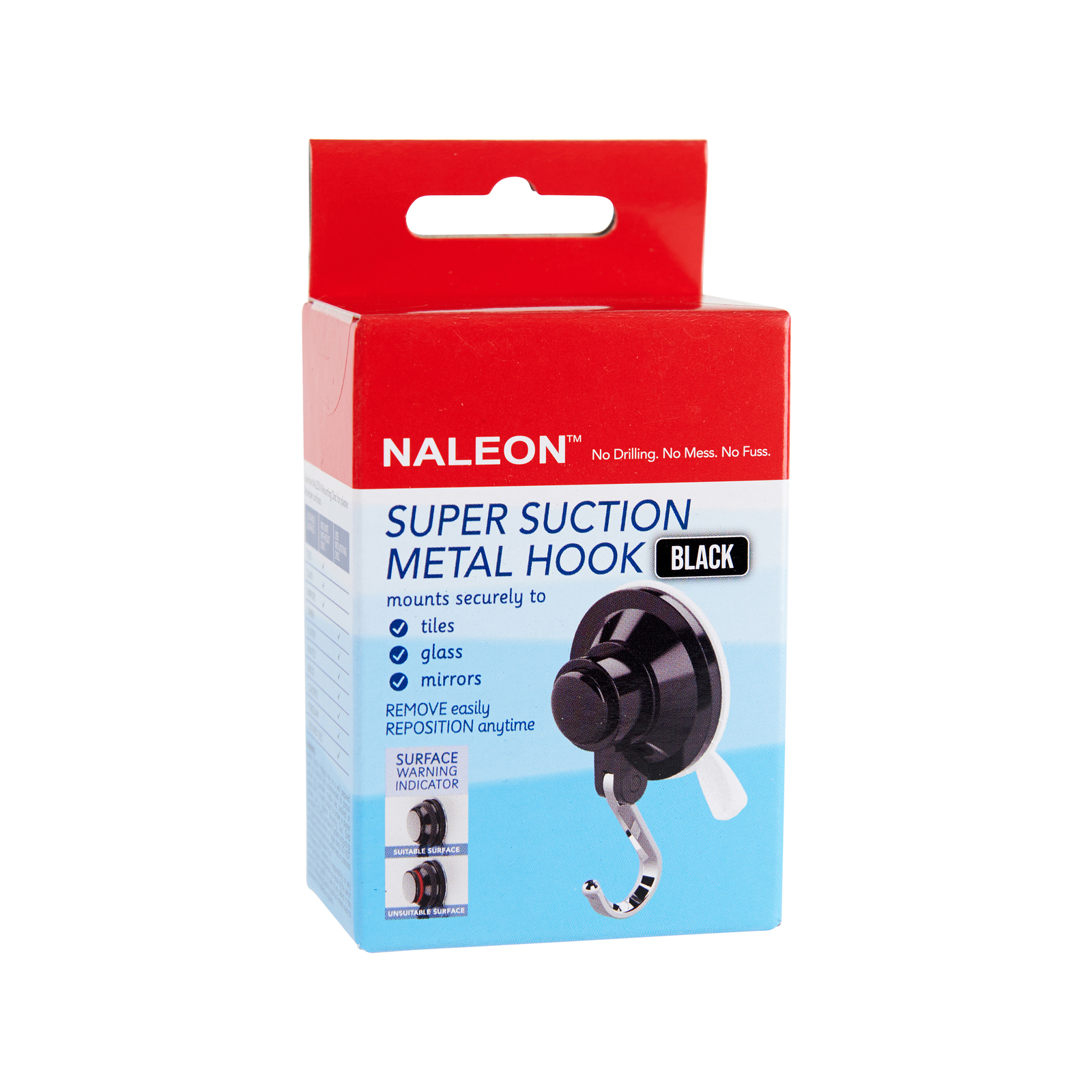 Naleon 3kg Stainless Steel Black Super Suction Hook - Bunnings Australia