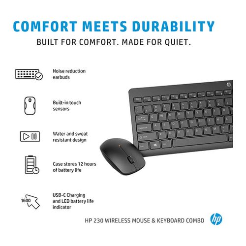 HP 230 Wireless Mouse and Keyboard Combo - White [3L1F0AA] - Bunnings ...